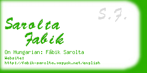 sarolta fabik business card