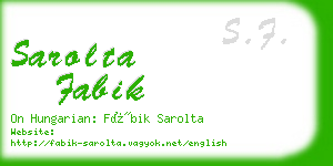 sarolta fabik business card